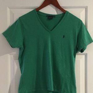 Ralph Lauren Sport green v-neck t-shirt, size L