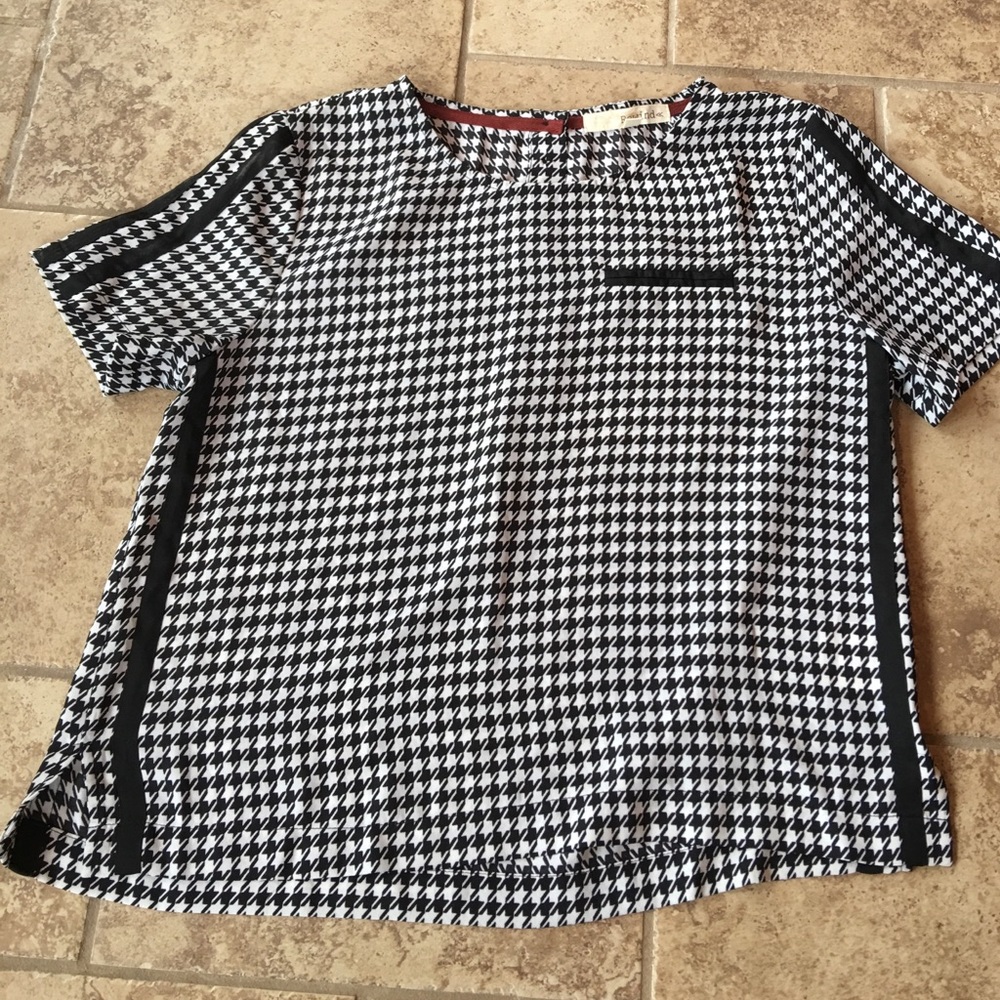 Herringbone print top