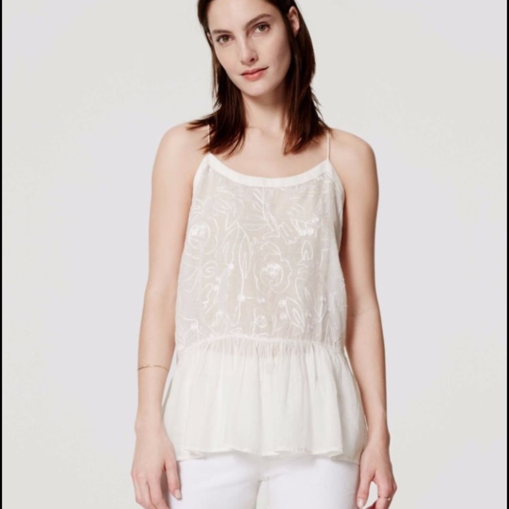 White embroidered tank
