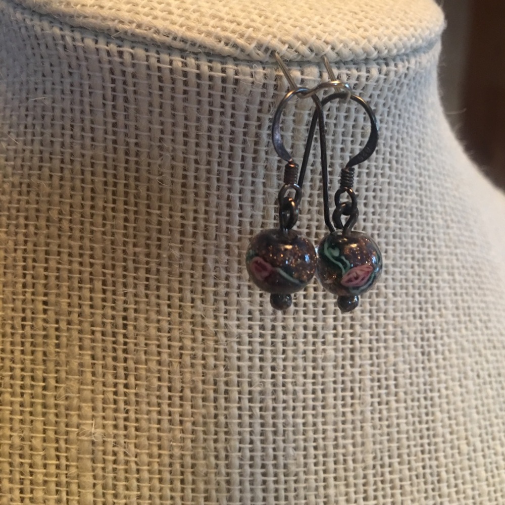 NWOT glass bead earrings