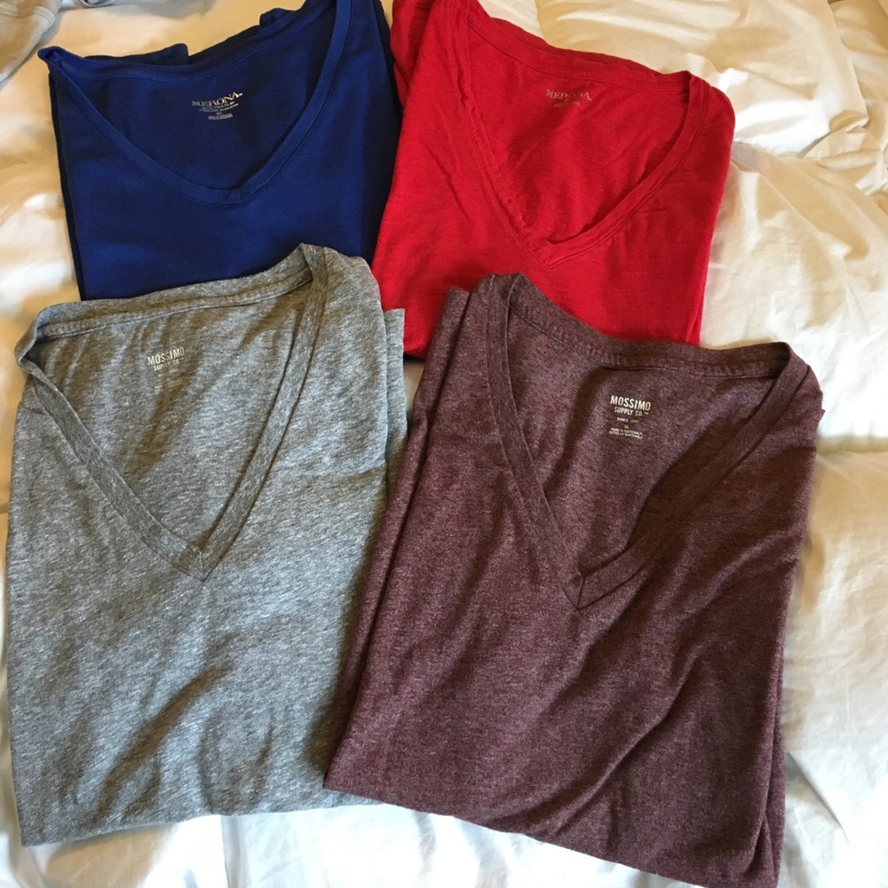 Set of 4 EUC v-neck tees, XL, Merona, Mossimo