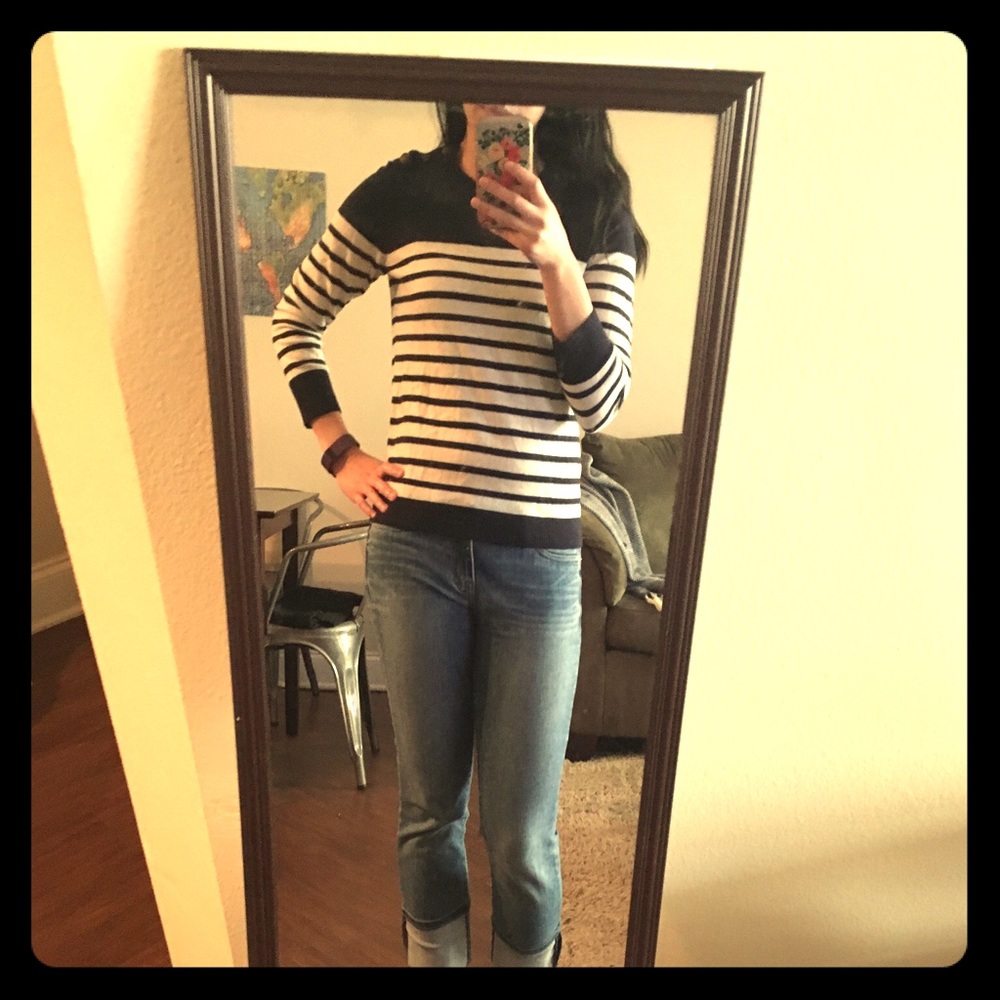 J. Crew women's striped navy sweater size S