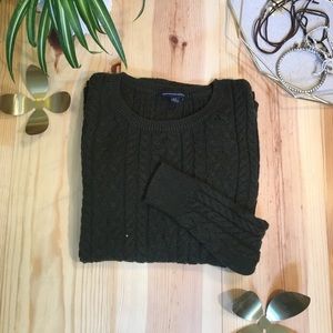 Green American Eagle Crew Sweater