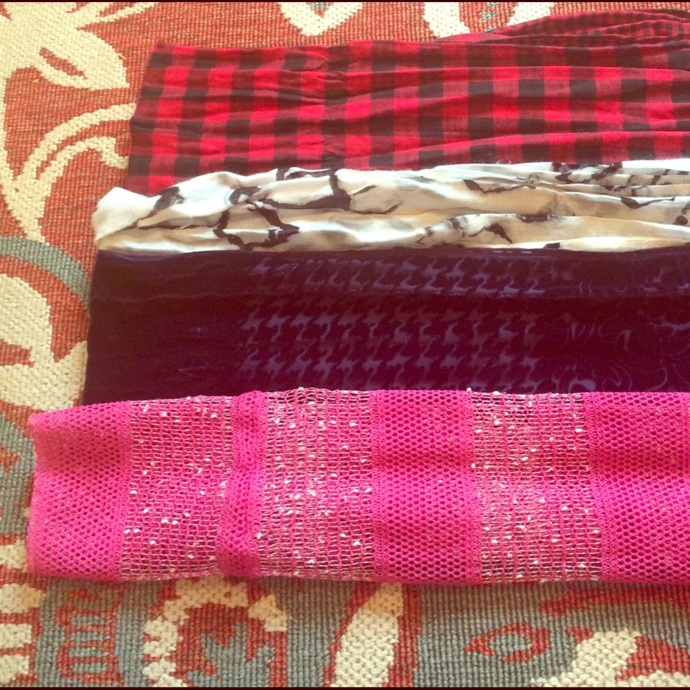 Scarf Bundle (4) red, white, purple, pink