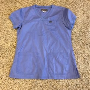 KOi seal blue scrub top