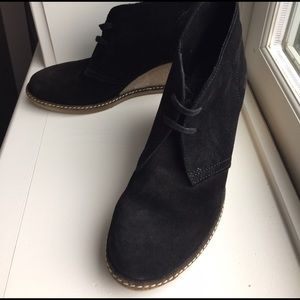 JCrew Black Suede Wedges