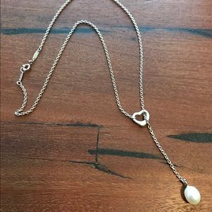 Tiffany & Co. Elsa Peretti Open Heart Pearl Lariat