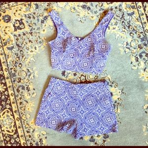 Blue boho two-piece set