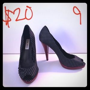 Navy polka dot Steve Madden heels