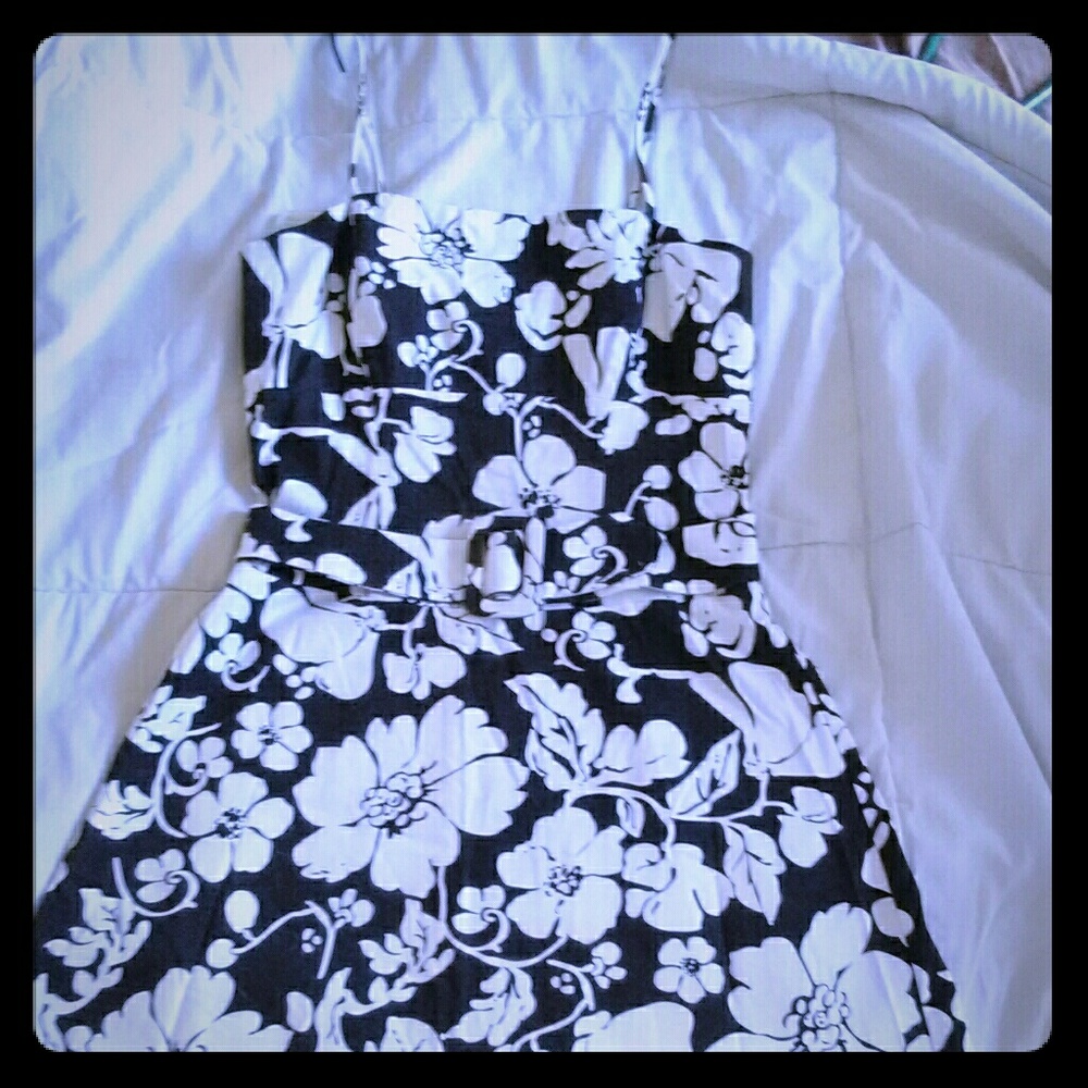 White/Black Flower Sundress