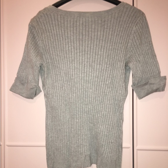INC Grey Three Quarter Sleeve Top Petite - Picture 4 of 5