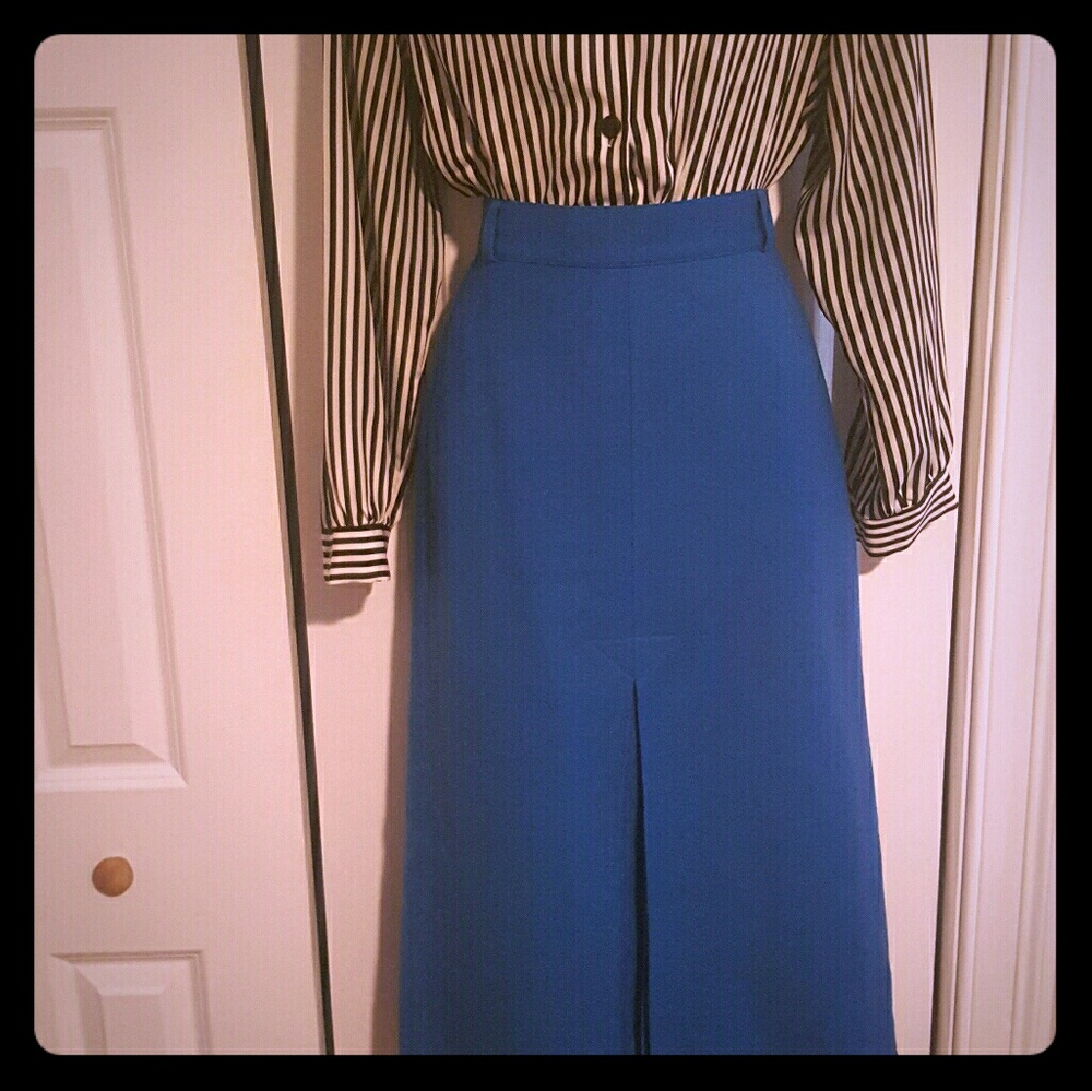 Vintage Escada Eletric blue wool skirt