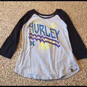 Hurley 3/4 sleeve baseball tee! Super cute!