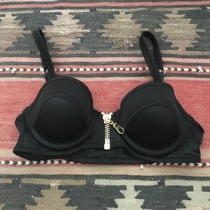 Sexy zipper corset bikini top or bra mini bustier