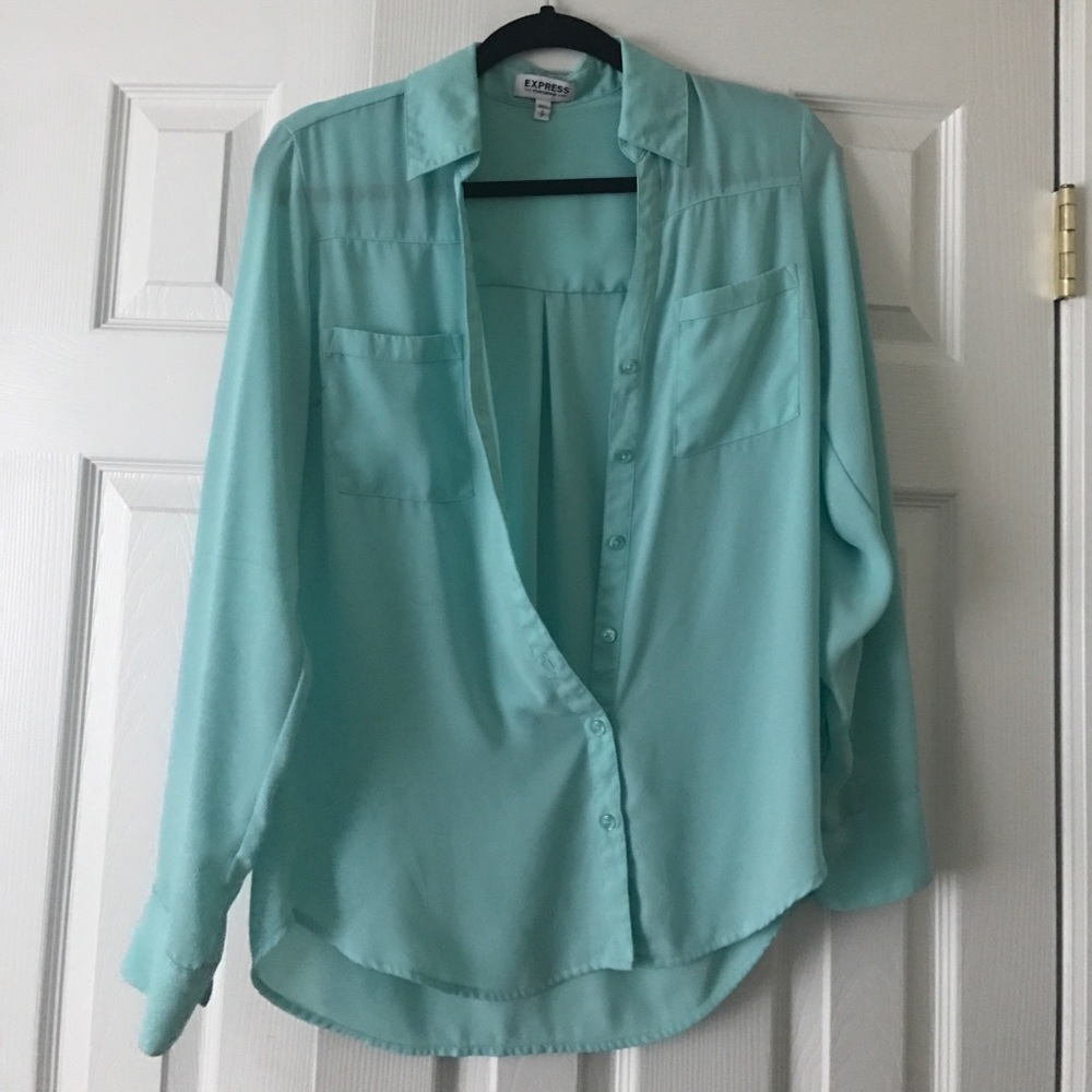 Light Blue Express Button Down Blouse