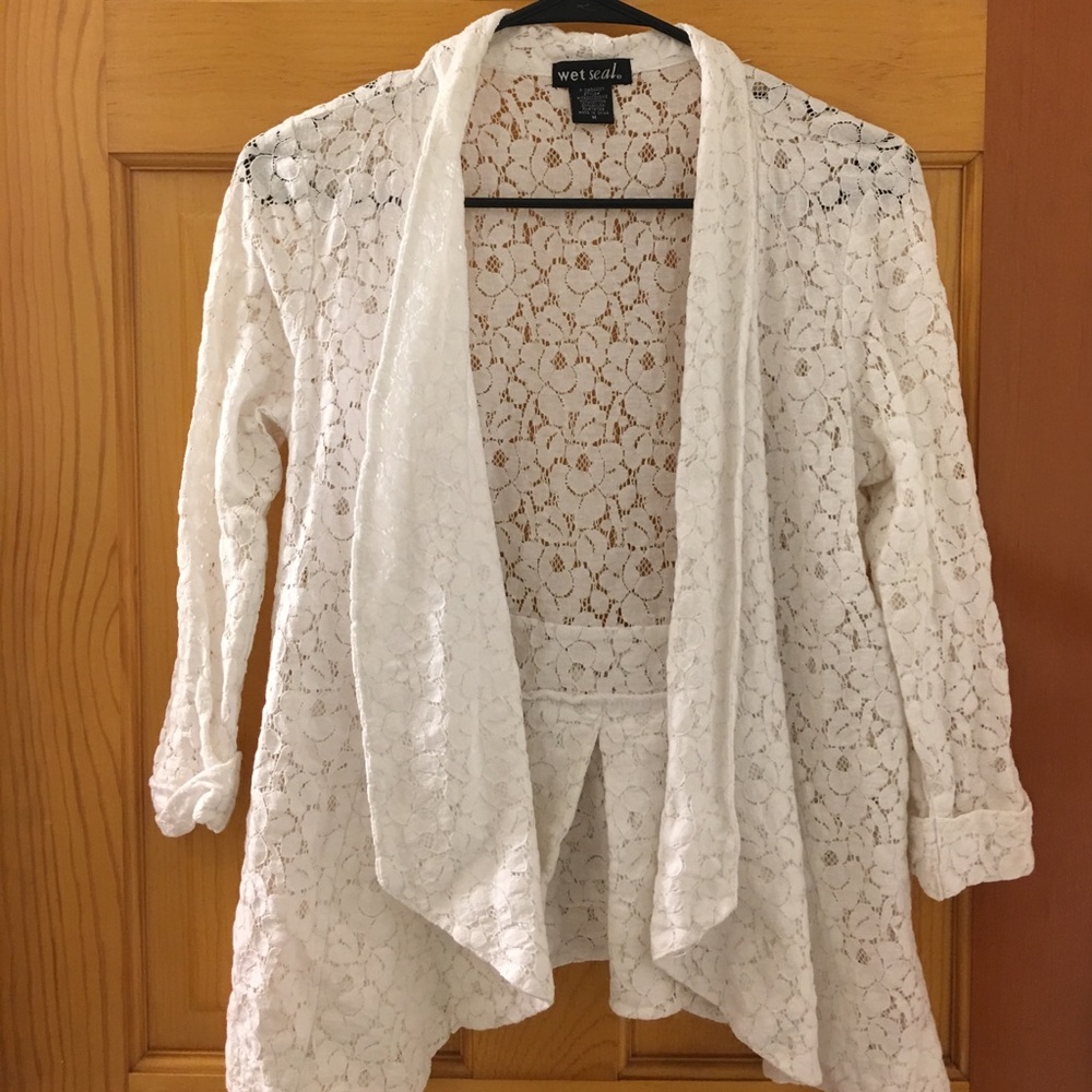White lace blazer