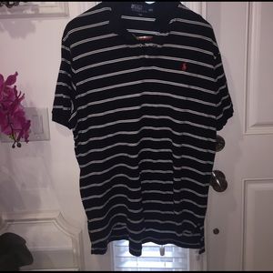 Black/White Striped Men's Polo /XL: Polo Ralph Lau