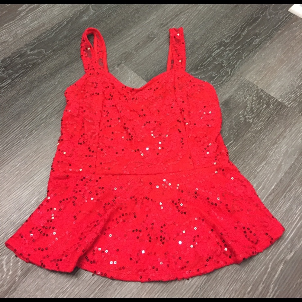 Charlotte Russe Size Large Red Sequin Top