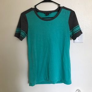 Teal and gray tee