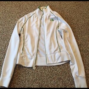 Cute light weight white & green North Face jacket!