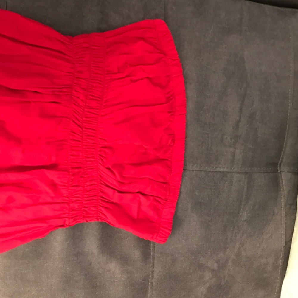 A bright red maxi dress