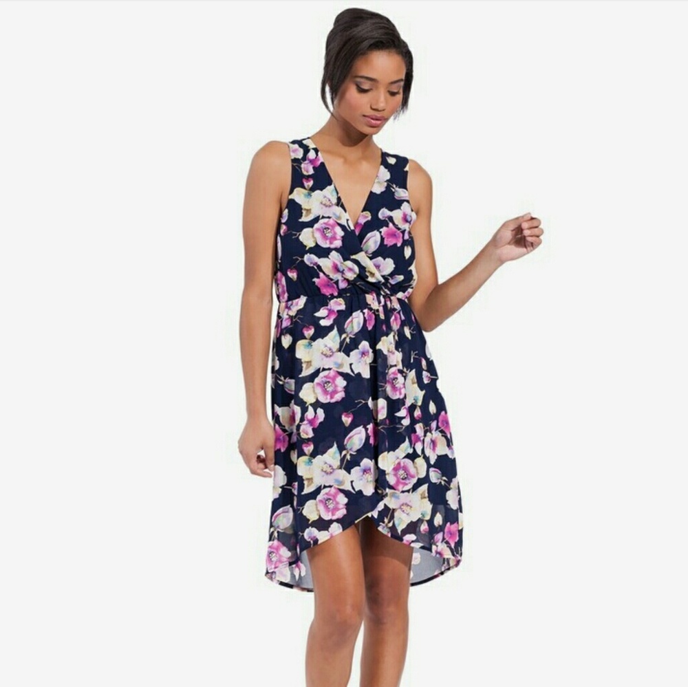 Octavia
Wrap Front Cascade Dress