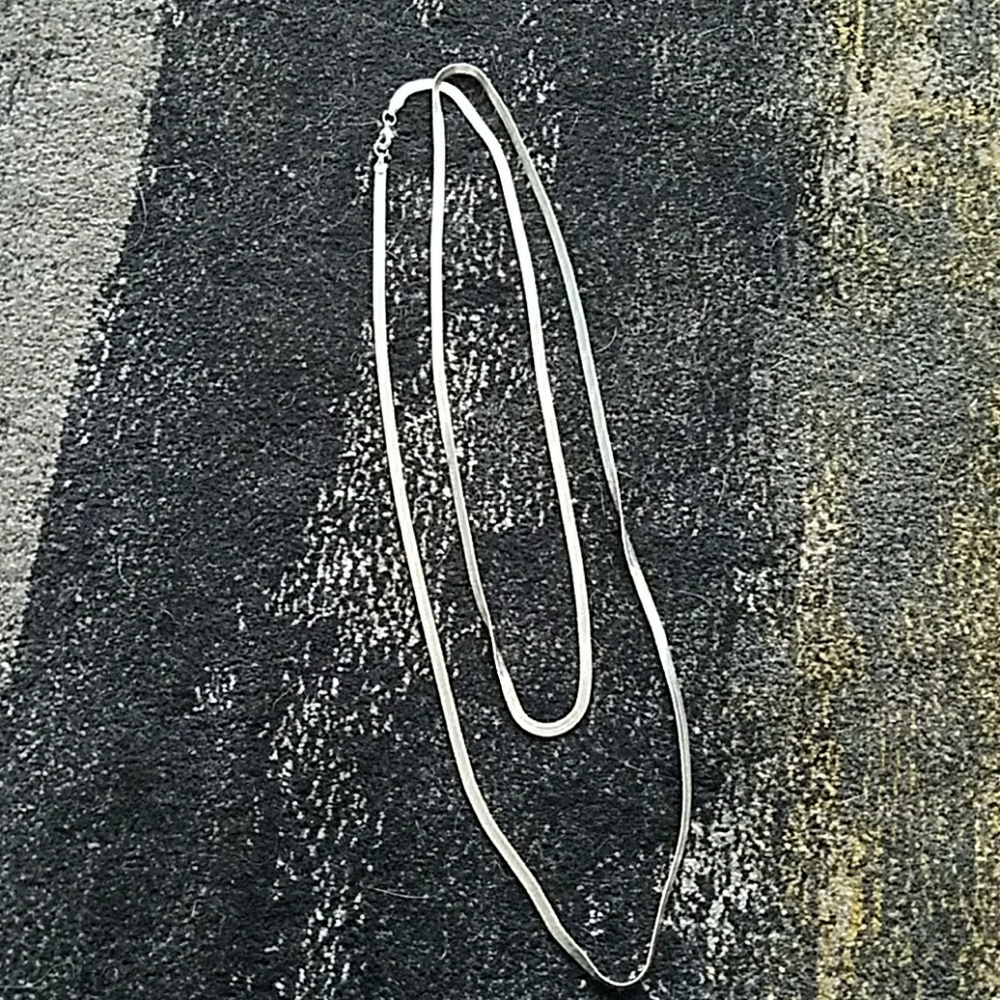 Extra Long Silver chain Necklace