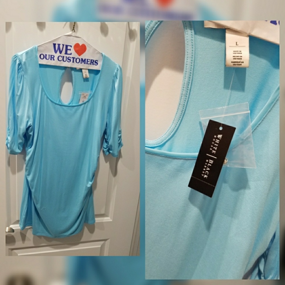 Reduced NWT WHBM Light Blue Blouse Size Large