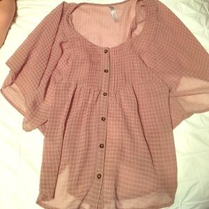 Flowy nude colored blouse