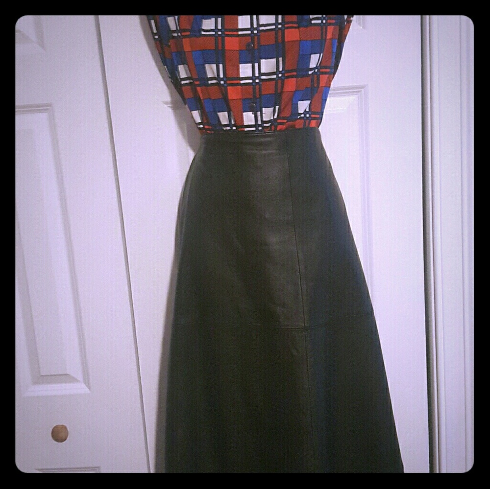 Leather maxi skirt by Willi smith