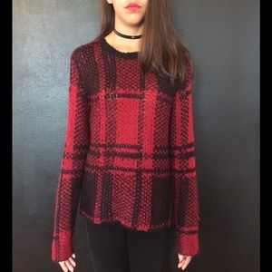 Oversized plaid sweater