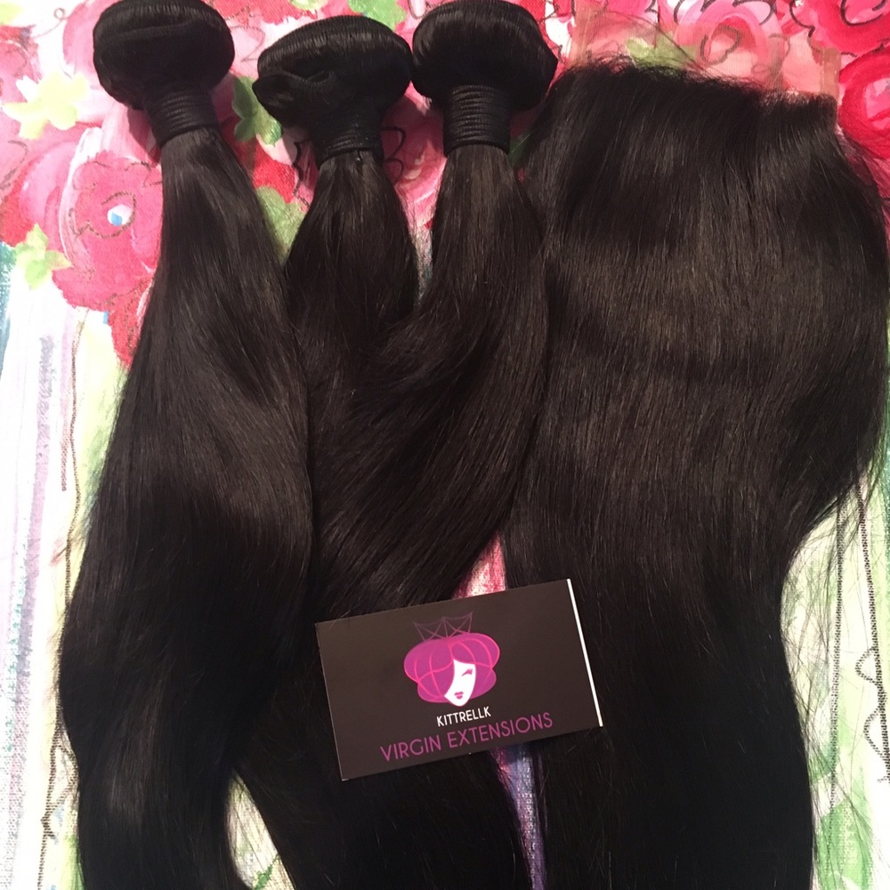 Brazilian straight hair + closure