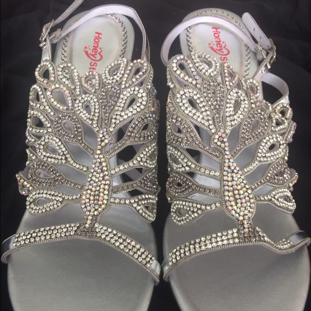 NWT- Rhinestone encrusted heels