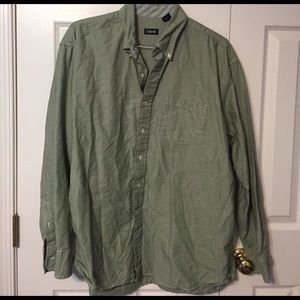 Izod men's XL green oxford cloth shirt