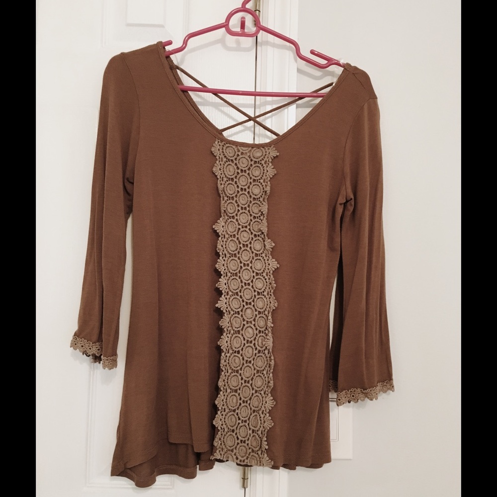 Brown long sleeved blouse