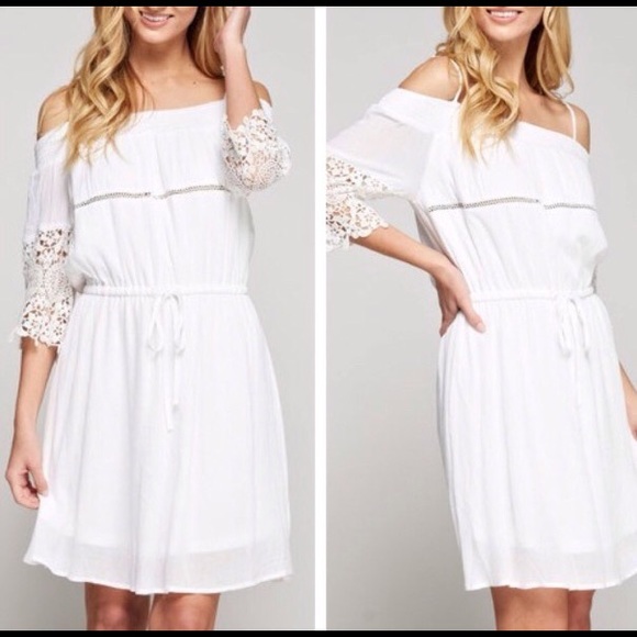 🎉 HOST PICK 🎉 White Lace Off-Shoulder Dress - Picture 2 of 4