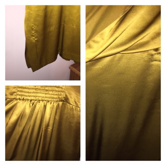 SOLD DVF Silk Mustard Dress - Picture 3 of 3