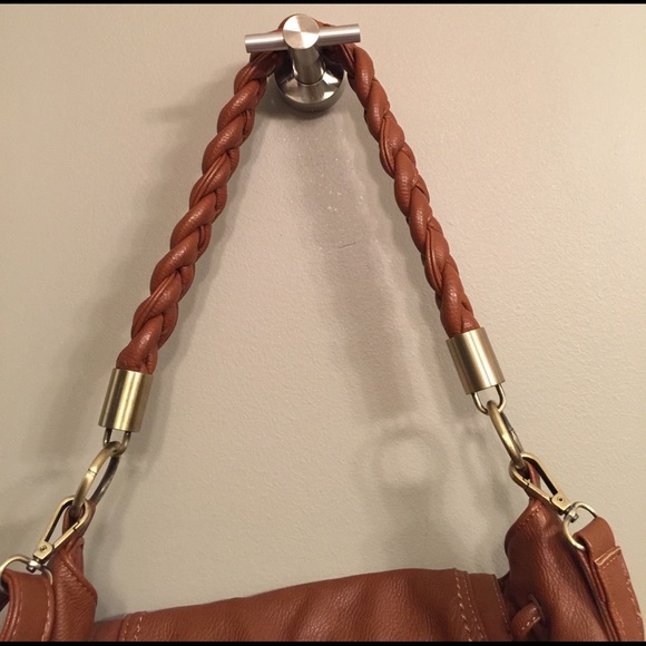 Melie Bianco cognac leather purse with tassels - Picture 3 of 6