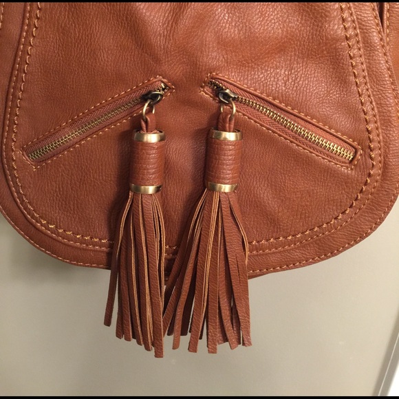 Melie Bianco cognac leather purse with tassels - Picture 6 of 6