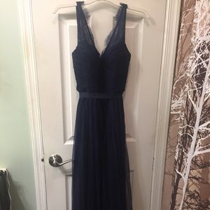 BHLDN fleur bridesmaids dress navy Anthropologie