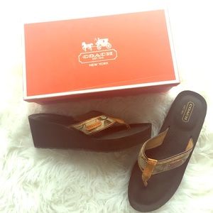 Coach wedge flip flops