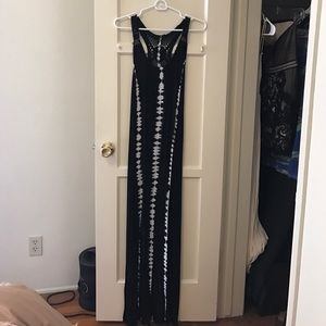 Black and White Tie-Dye Maxi Dress