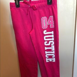 Justice little girls sweat pants size 8