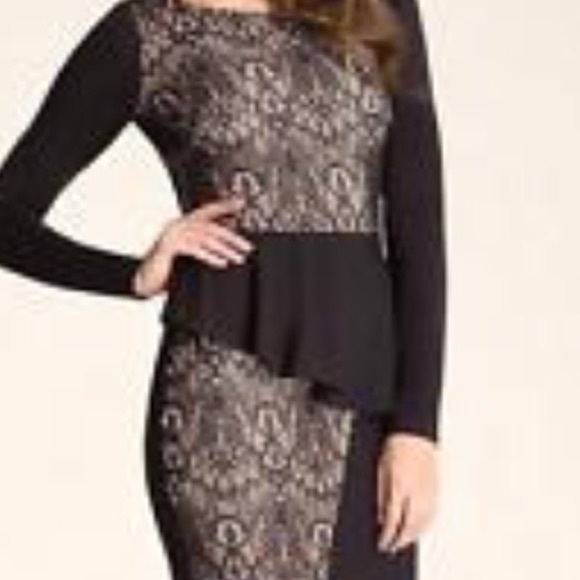 Bebe Lace Peplum Dress -S  NWT - Picture 2 of 8