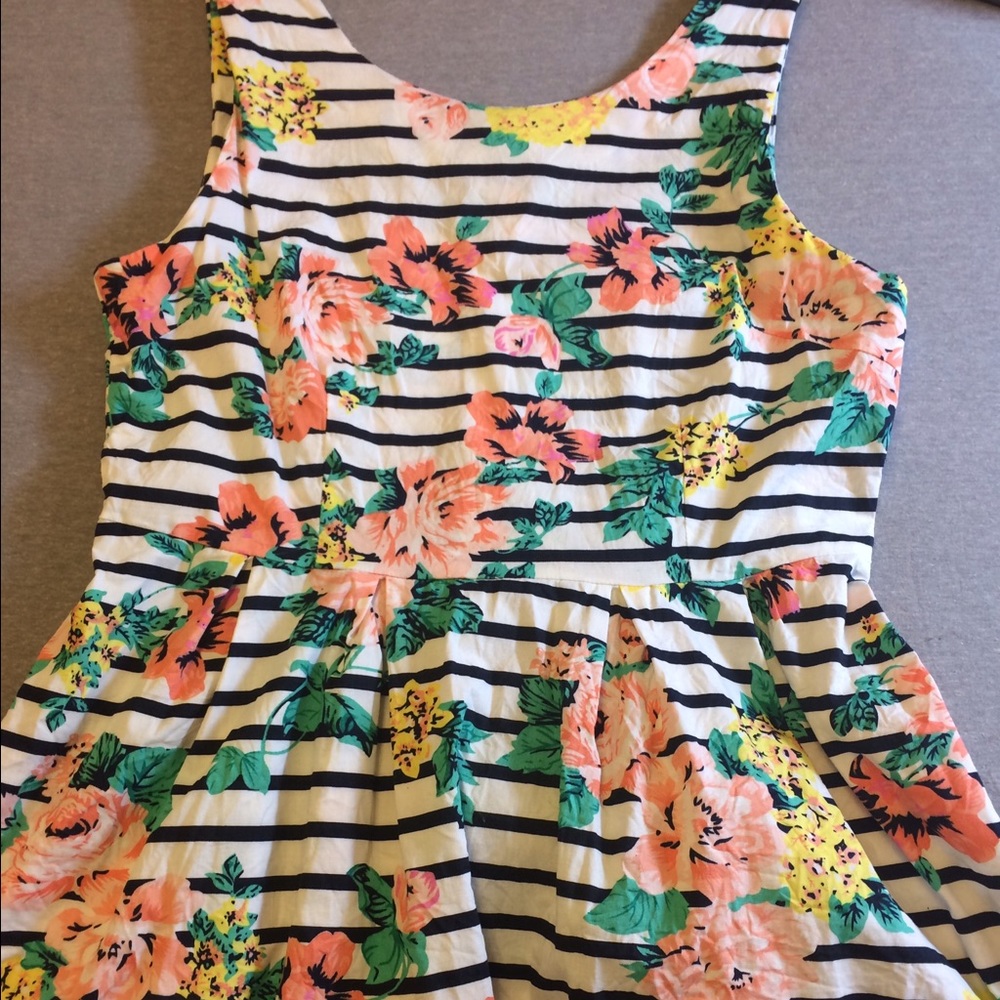 Floral + striped sundress