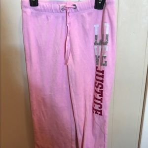 Justice little girls sweat pants size 8