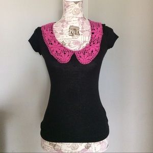 Lily White blank short sleeved top sz xs