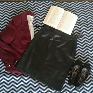 Leather pencil skirt