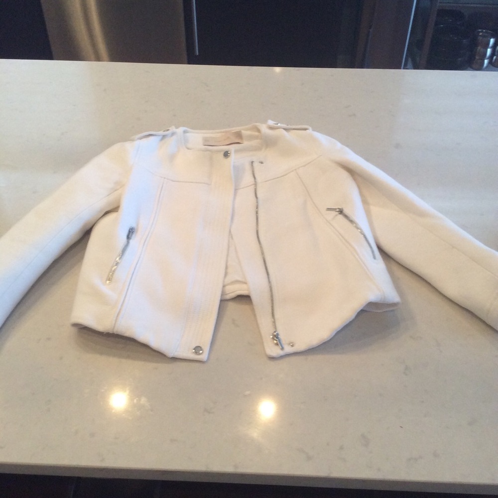 White Zara Motorcycle Jacket Size Small