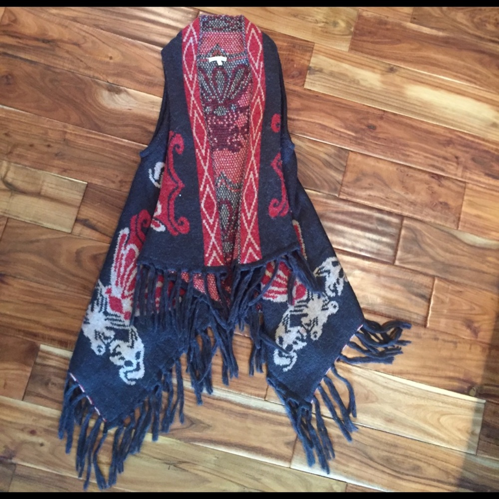 The Buckle Fringe Sweater Vest